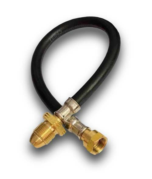 LPG Pigtail POL x W20 1.5m (59") NRV Black Rubber Hose